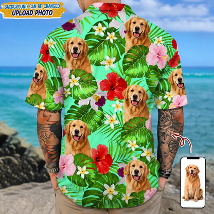 Custom Photo Tropical Cat Hawaiian Shirt